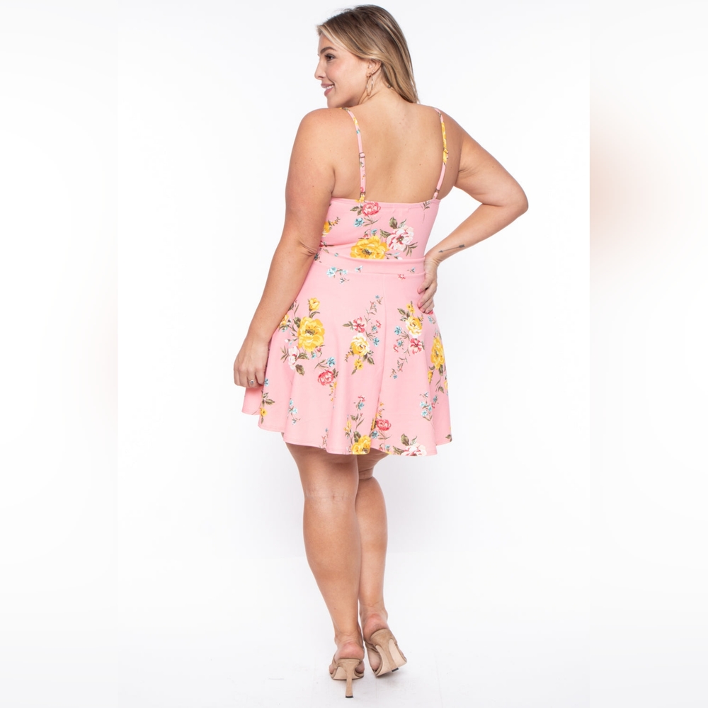 NEW NWOT CurvySense Plus Size Pink Blossom Floral Dress Size 4XL - Picture 5 of 7